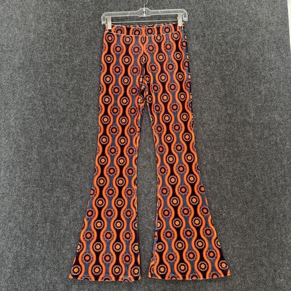 Flare Street Pants - Free People Flare Street Barbara Hulanicki Pants Womens Small Orange Velvet